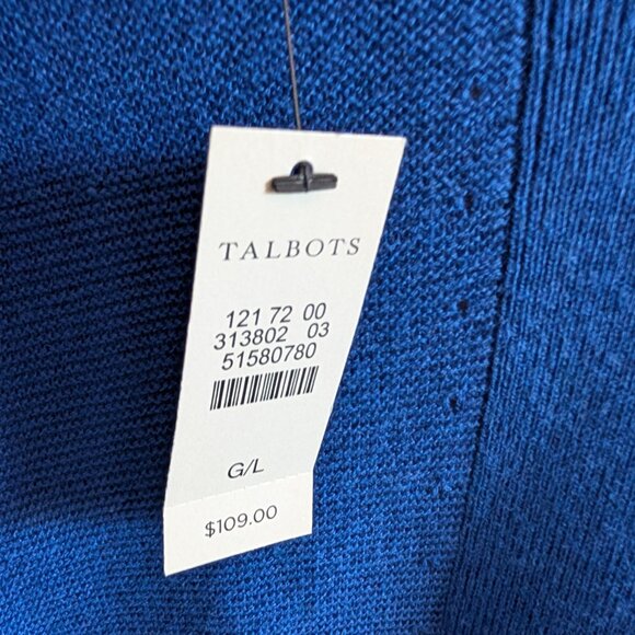 Talbots No-Close Cardigan Royal Blue Size L Classic Open Cardigan Duster - Picture 7 of 15